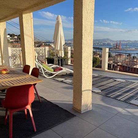 מרסיי Superbe Terrasse Avec Vue Panoramique Sur La Mer מראה חיצוני תמונה