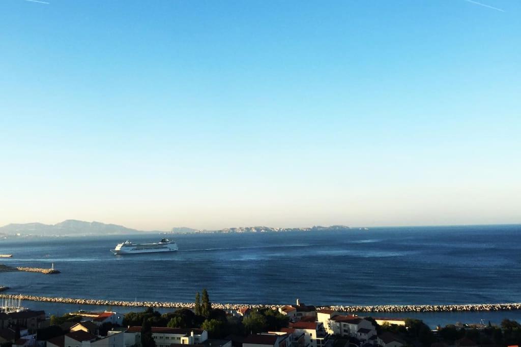 מרסיי Superbe Terrasse Avec Vue Panoramique Sur La Mer מראה חיצוני תמונה