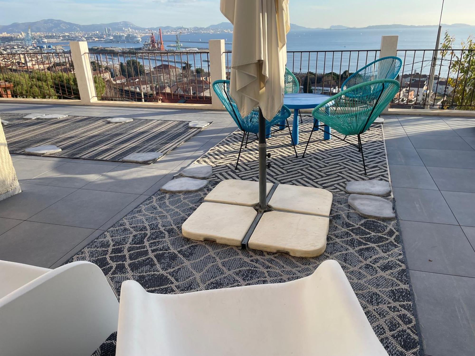 מרסיי Superbe Terrasse Avec Vue Panoramique Sur La Mer מראה חיצוני תמונה