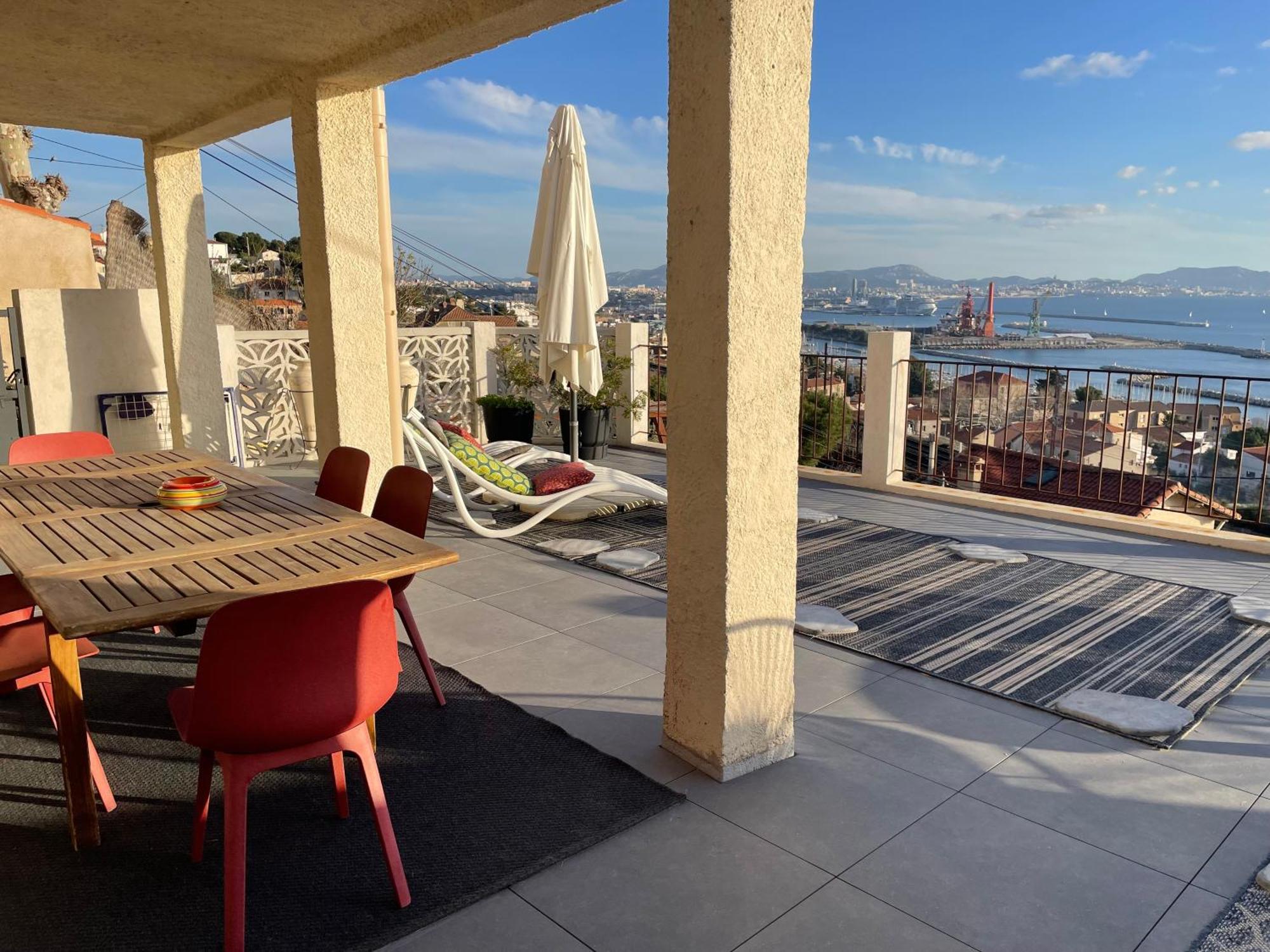 מרסיי Superbe Terrasse Avec Vue Panoramique Sur La Mer מראה חיצוני תמונה