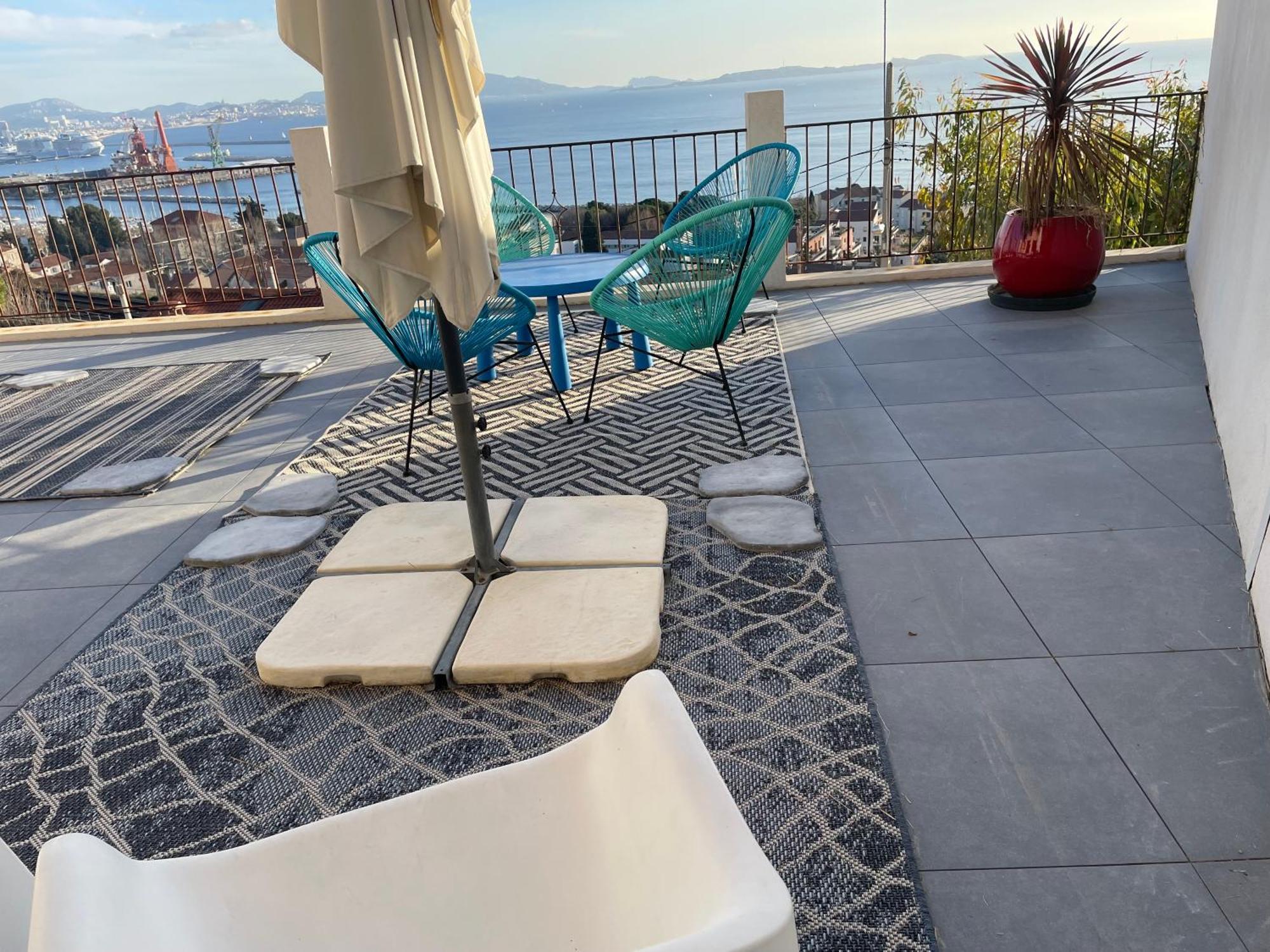 מרסיי Superbe Terrasse Avec Vue Panoramique Sur La Mer מראה חיצוני תמונה