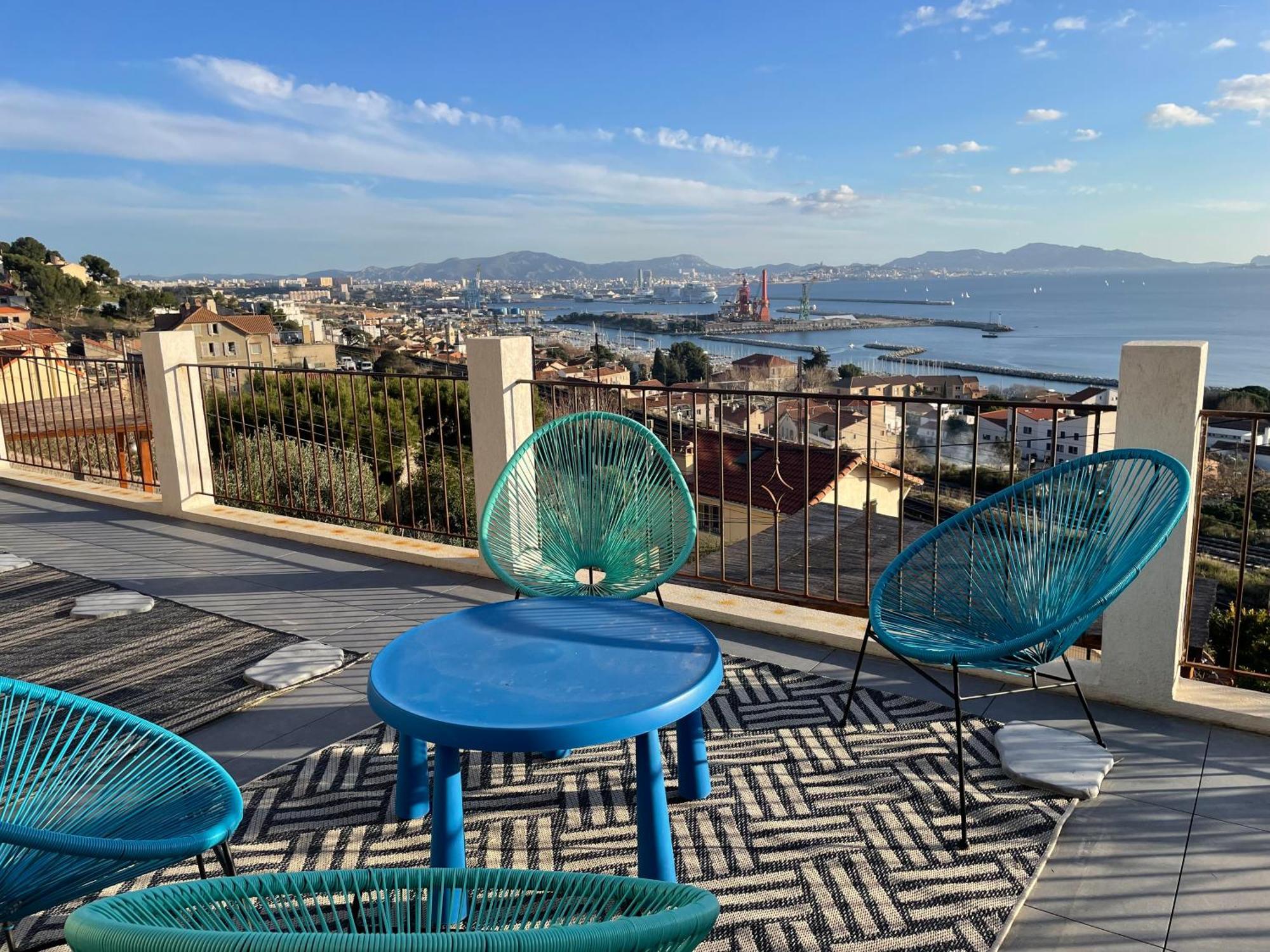 מרסיי Superbe Terrasse Avec Vue Panoramique Sur La Mer מראה חיצוני תמונה